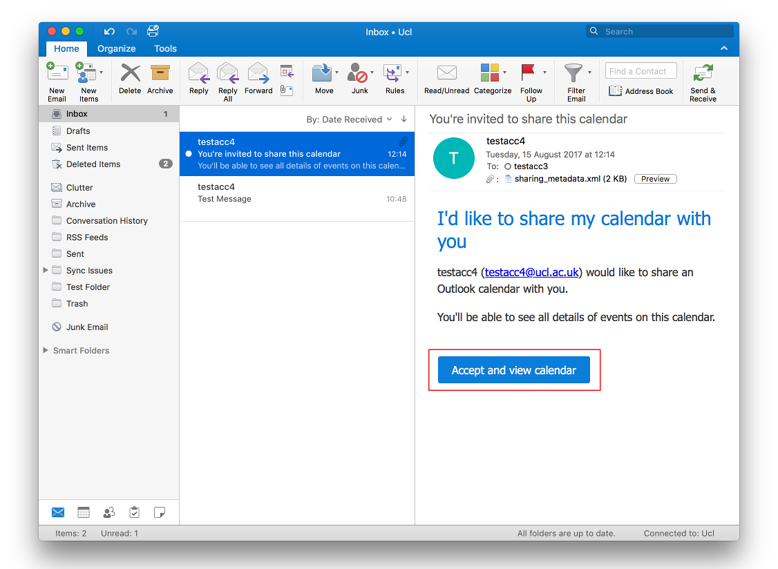 sharing your calendar in outlook 2011 for mac